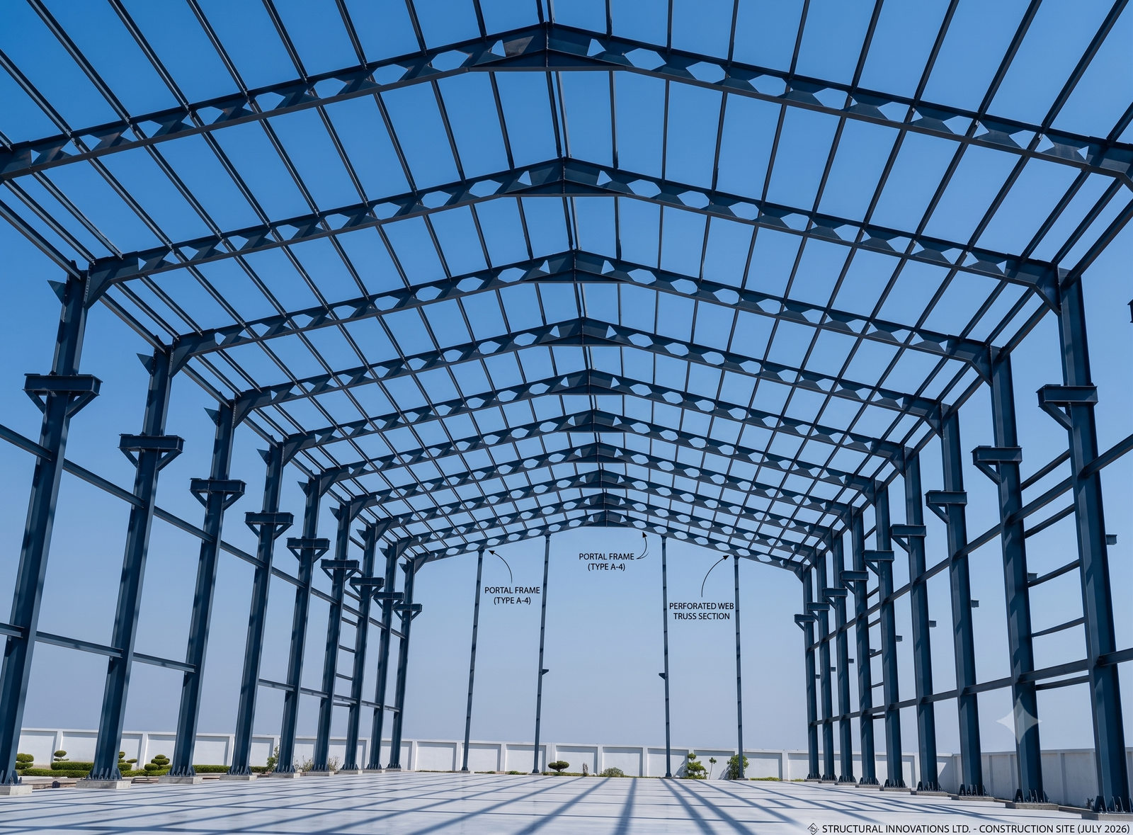 Industrial steel shed fabricated by SK Engg Work